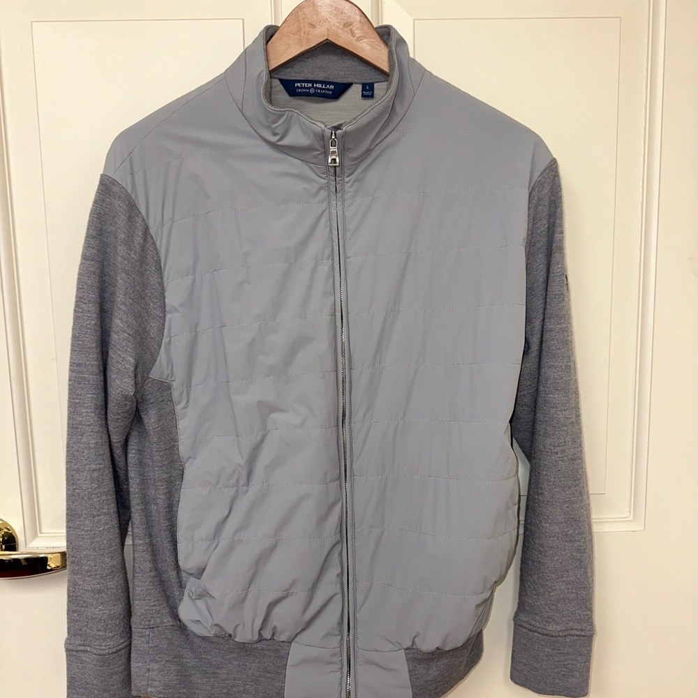 Peter Millar Crown Crafted Zip Up Jacket (Grey)